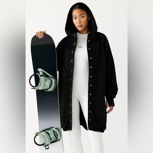 Nikita Jacket Button Down Sweater Hoodie Dress Size Medium Black